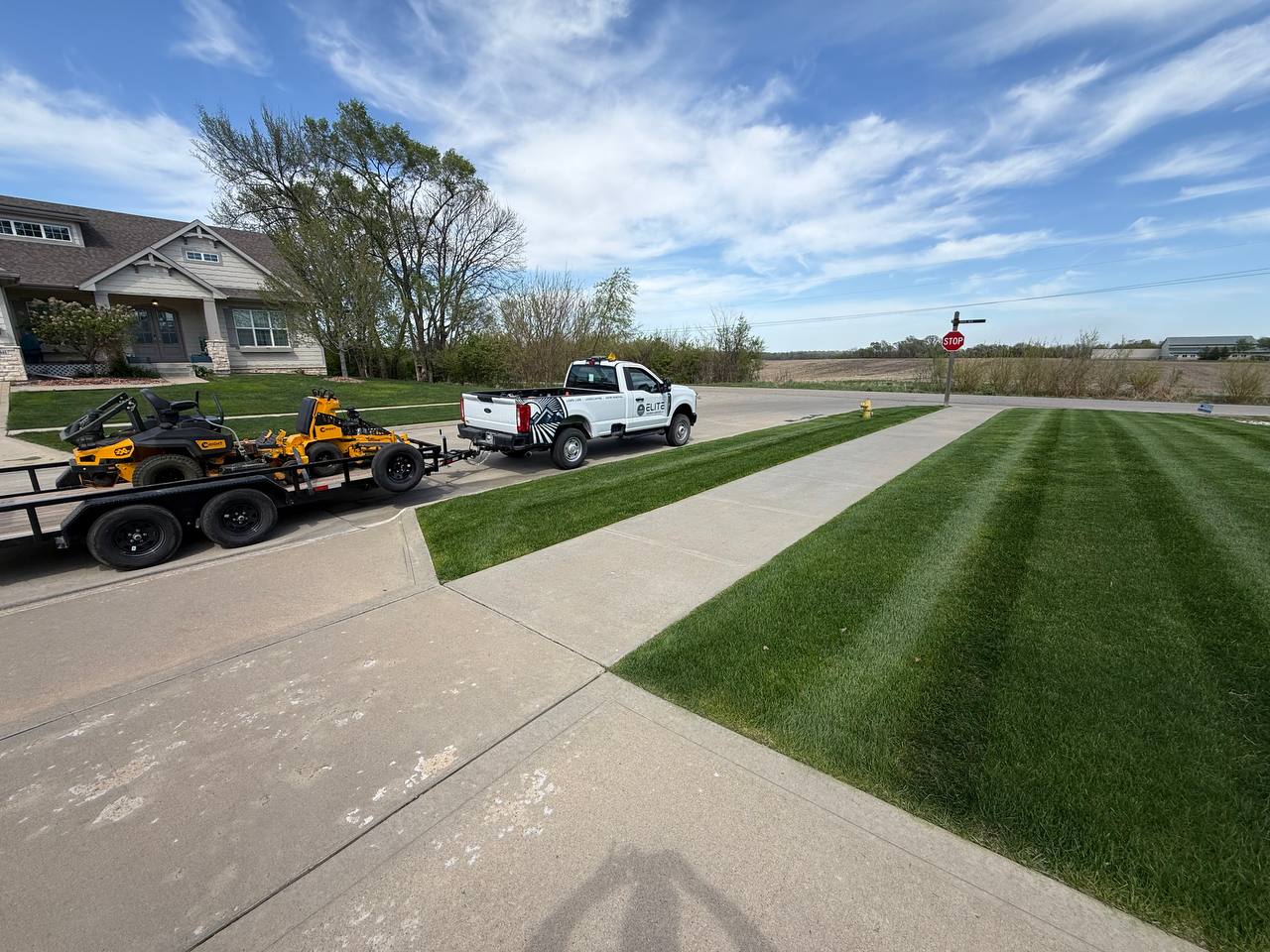 Lawn care truck and mowing equipment