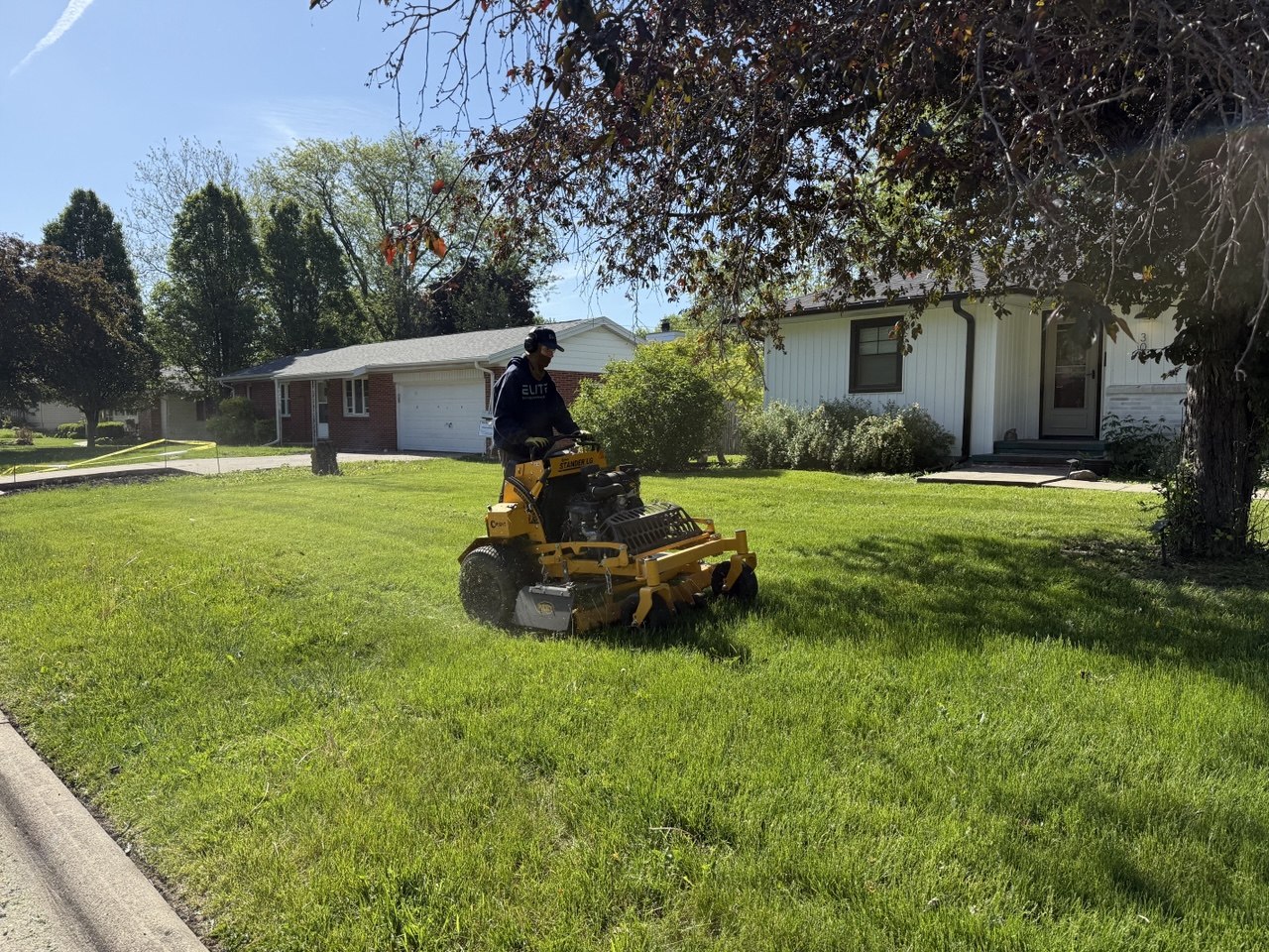 Residential lawn mowing service